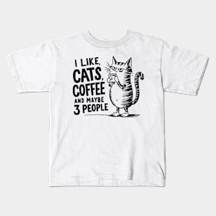 I Like Cats and Maybe 3 People | Sarcasm Kids T-Shirt